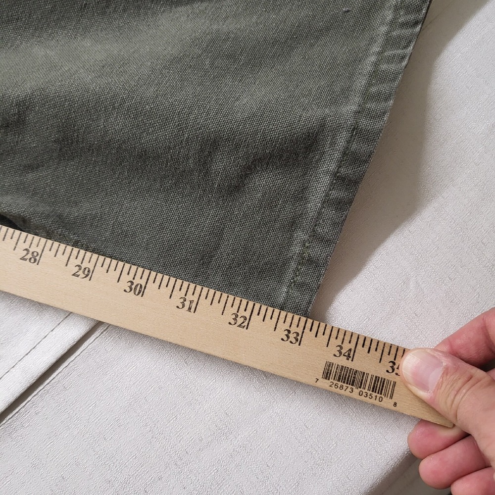 Carhartt Canvas Work Pants Mens Actual 36/33 Green Relaxed Carpenter Distressed - Picture 13 of 16